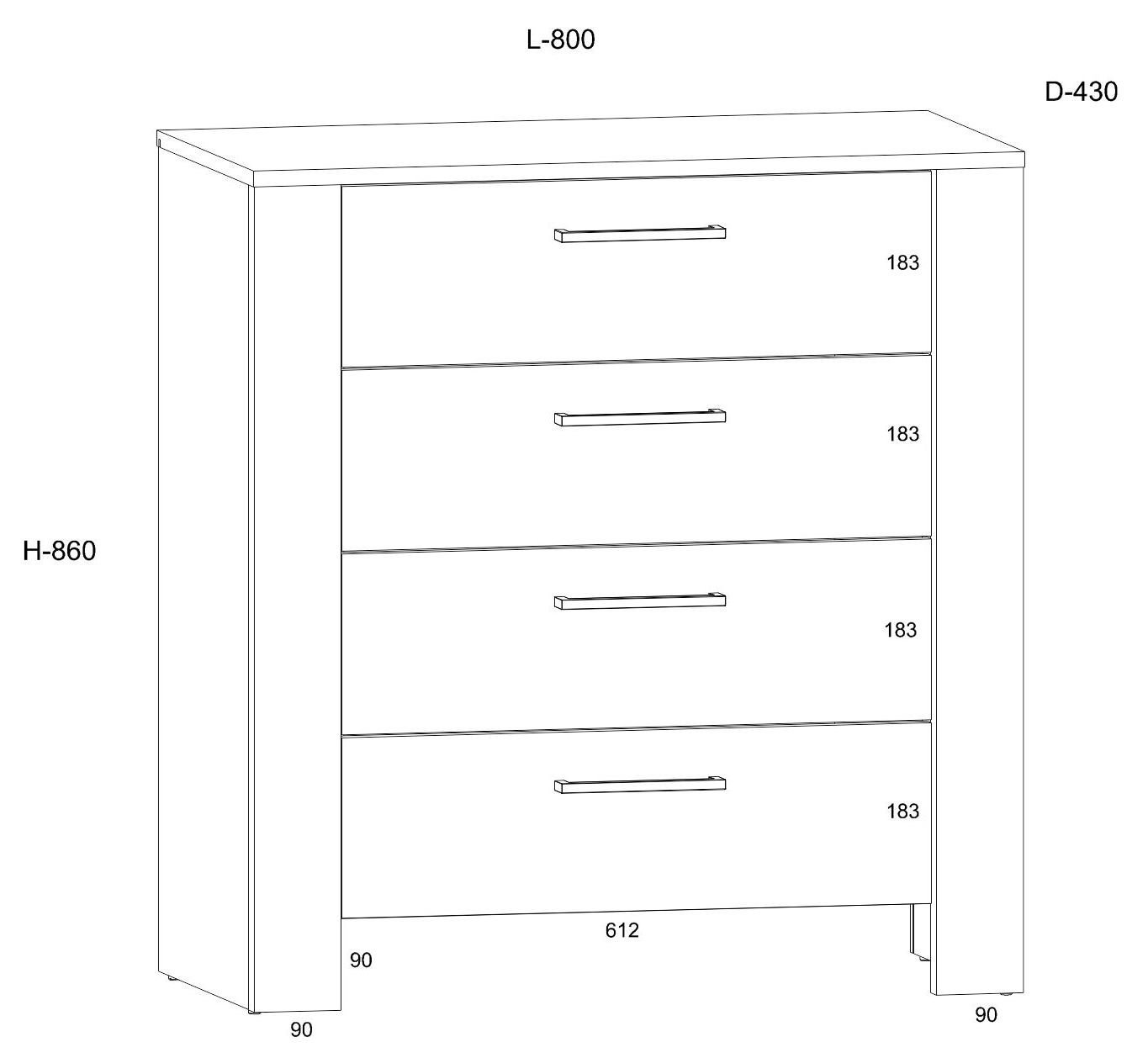 SLIDE 05 furniture chest of drawers for living room bedroom oak cremona granada m - Image 2