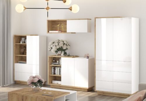 HYBRID furniture #4 room bookshelf chest of drawers wardrobe shelf oak gold white polishedHYBRID