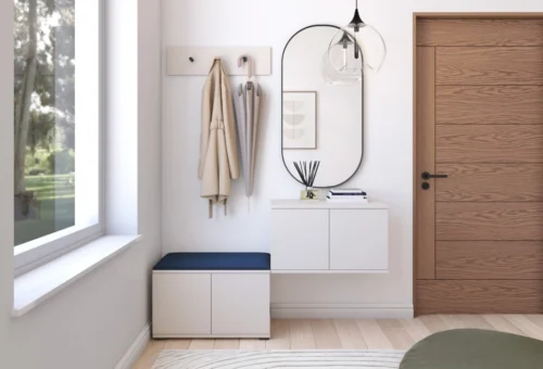 Bianko wardrobe with seat, version 7
