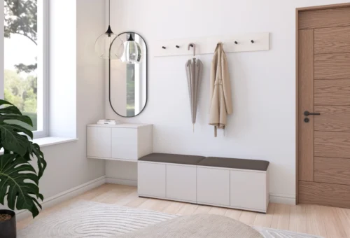 Bianko wardrobe with seats, version 8