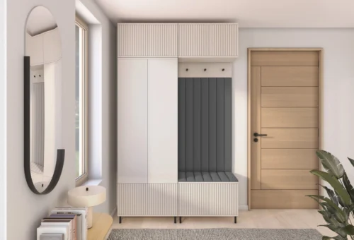 Romeo upholstered wardrobe without mirror and handles, version 2