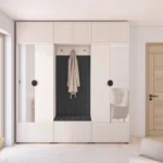 Romeo upholstered wardrobe with mirror and handles, version 3