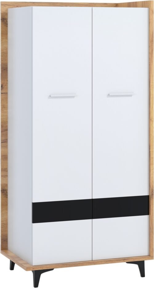 BOX 10 wardrobe for hallway, living room, bedroom, oak, PLN, white/black