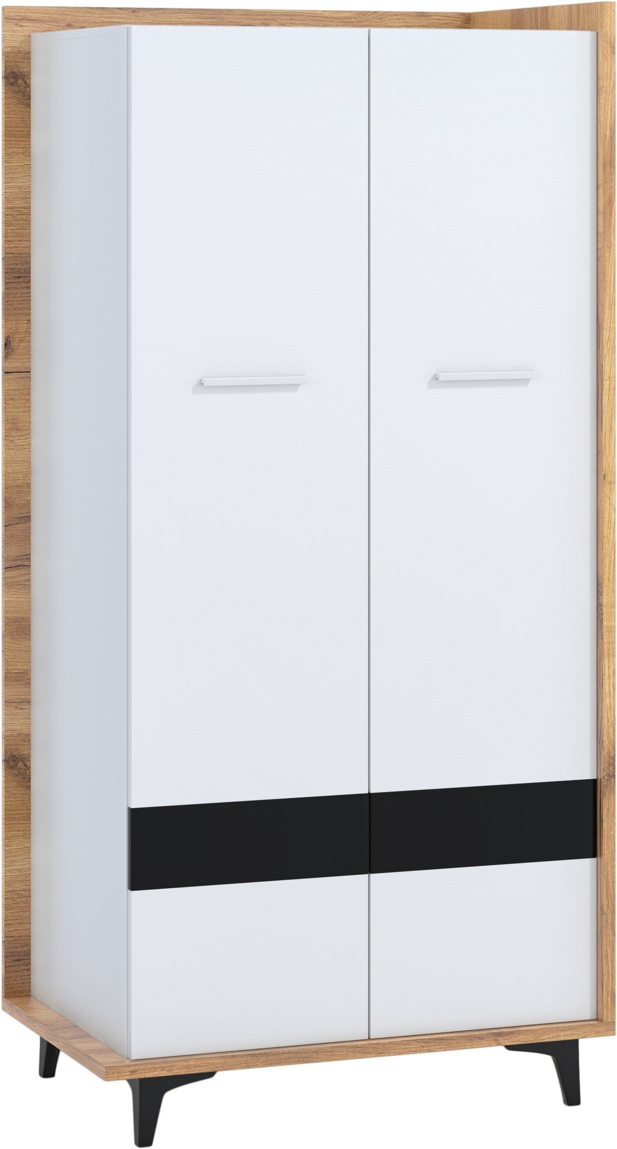 BOX 10 wardrobe for hallway, living room, bedroom, oak, PLN, white/black