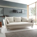 Three-seater sofa with sides on legs, glossy, Gr2