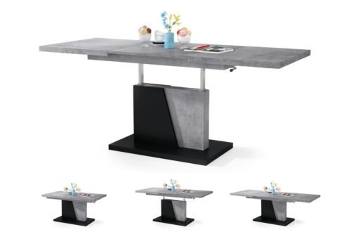 GRAND NOIR Millenium Concrete/Matt Black – MODERN RETRACTABLE LIFT BENCH