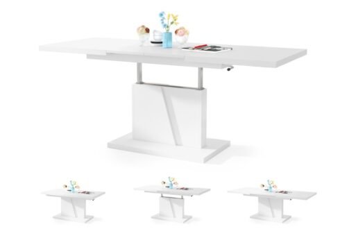 GRAND NOIR matt white – MODERN EXTENDABLE LIFTING TABLE