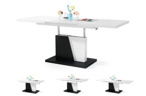 GRAND NOIR white/black – MODERN EXTENDABLE LIFT BENCH