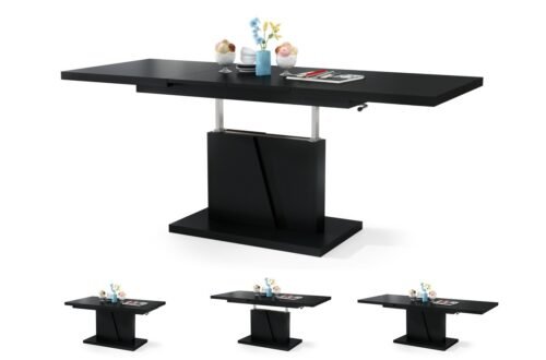 GRAND NOIR matt black – MODERN EXTENDABLE LIFTING TABLE