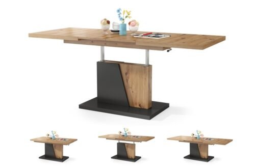 GRAND NOIR Artisan Oak/Anthracite – MODERN EXTENDABLE LIFT BENCH TABLE