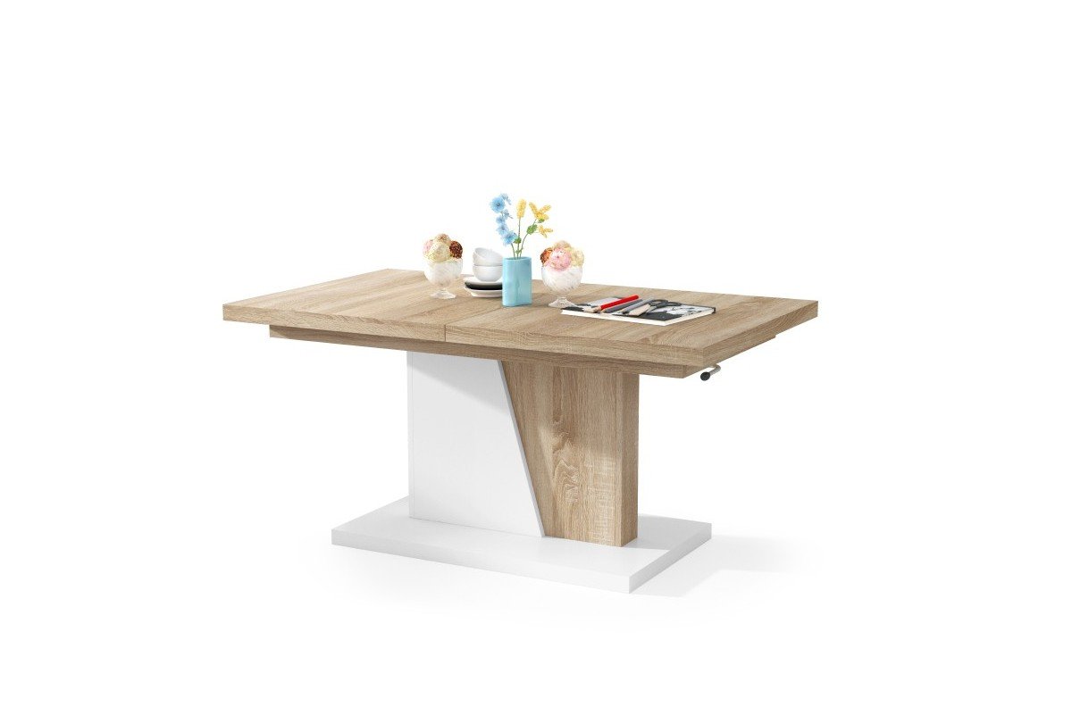 GRAND NOIR Sonoma oak/matte white - MODERN EXTENDABLE LIFT COFFEE TABLE - Image 7