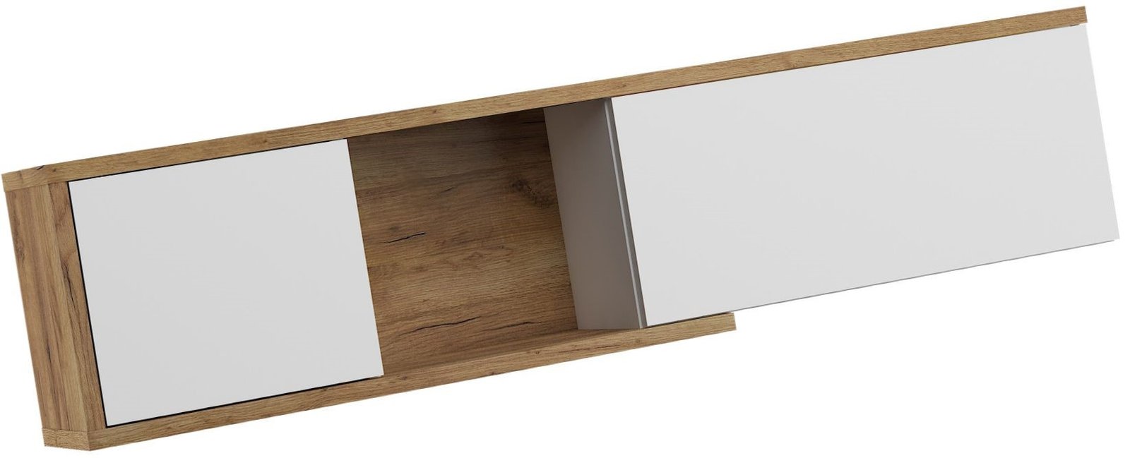 HYBRID 25 furniture shelf, hanging cabinet for living room, oak, gold color, white, glossyHYBRID - Image 4