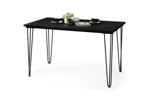 HAIRPIN S-120 matte black – loft table for kitchen, dining room, living room