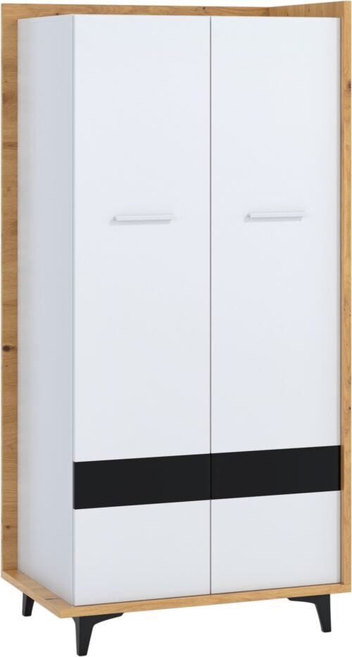 BOX 10 wardrobe for hallway, living room, bedroom, artificial oak color, white, black