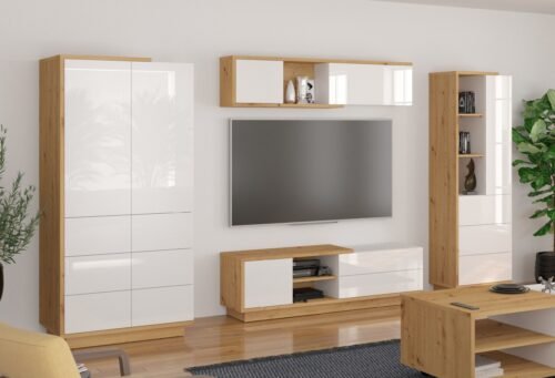 HYBRID furniture #2 wardrobe TV cabinet shelf bookshelf artistic oak white glossyHYBRID
