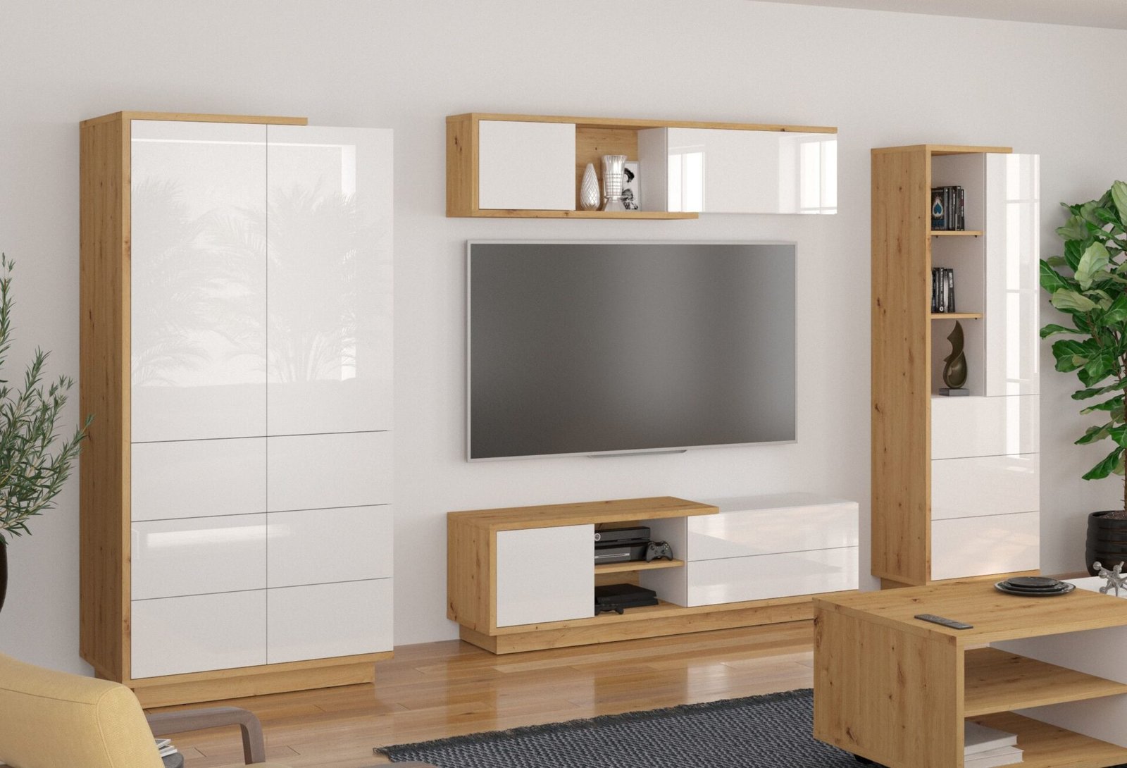 HYBRID furniture #2 wardrobe TV cabinet shelf bookshelf artistic oak white glossyHYBRID