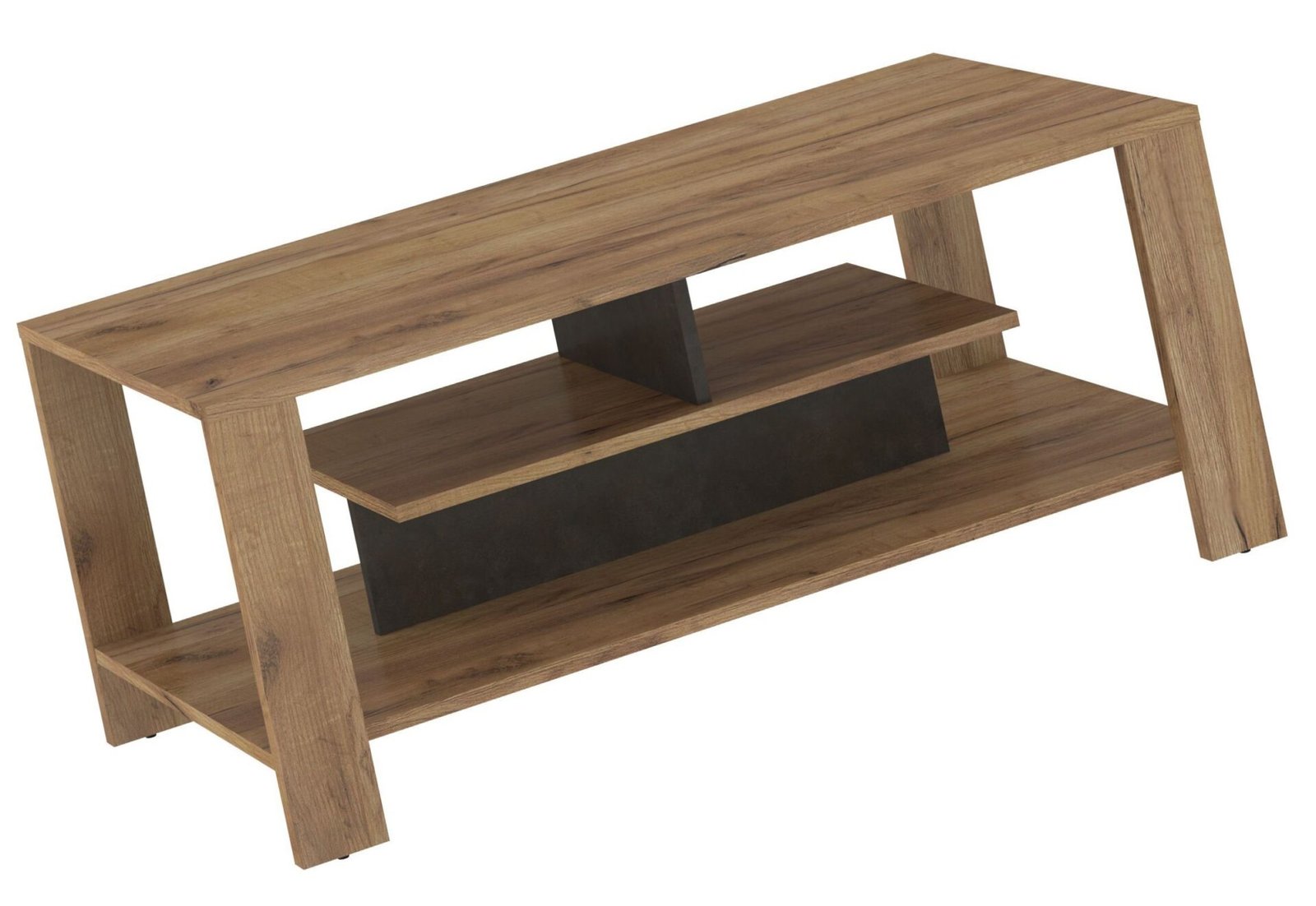 SLIDE 06 coffee table with shelf for living room, gold color, granada, brown - Image 3