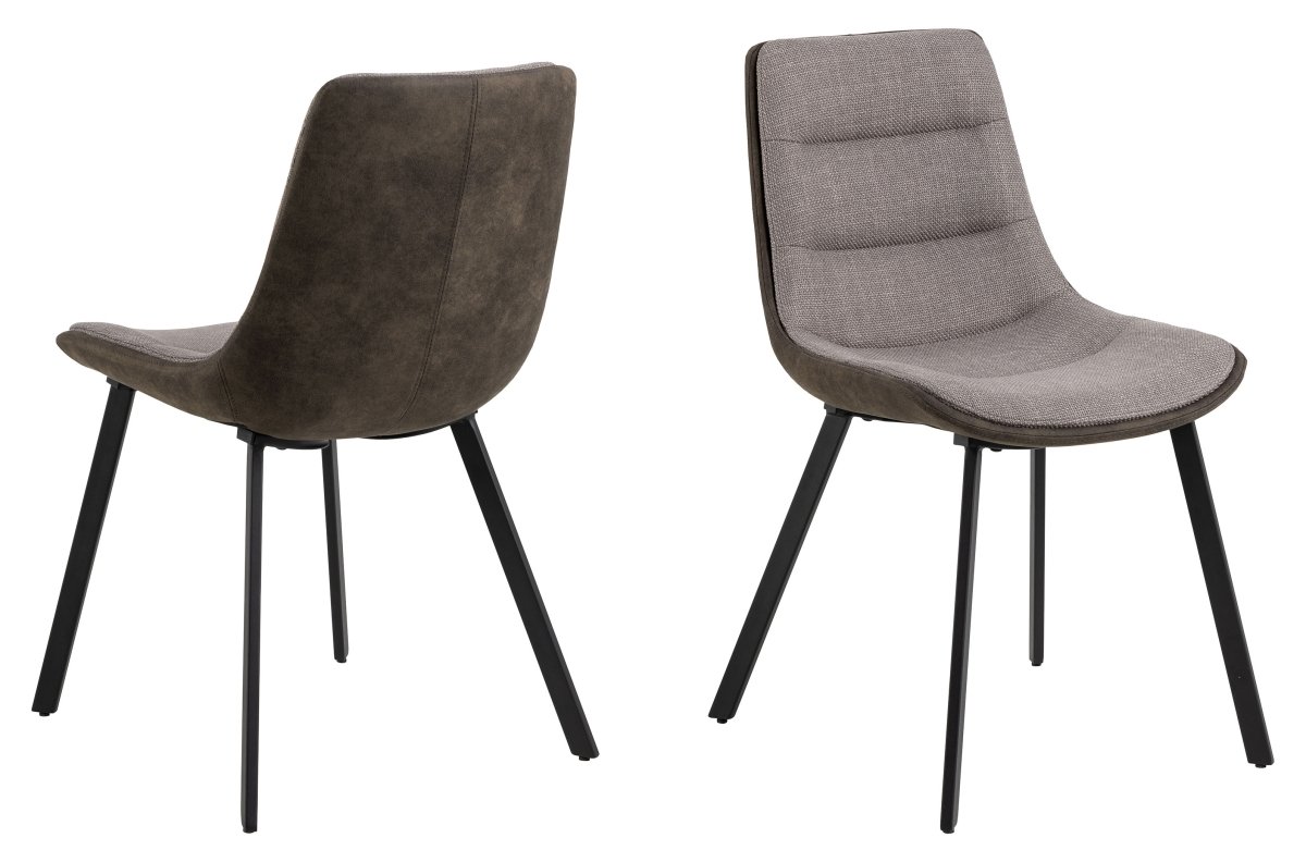 IDA light grey taupe grey/anthracite brown (fabric "Basel 34"/"Preston 96") - MODERN UPHOLSTERED CHAIR FOR LIVING ROOM/DINING ROOM - Image 3