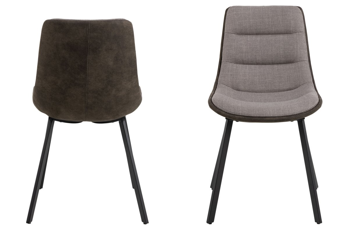 IDA light grey taupe grey/anthracite brown (fabric "Basel 34"/"Preston 96") - MODERN UPHOLSTERED CHAIR FOR LIVING ROOM/DINING ROOM - Image 4