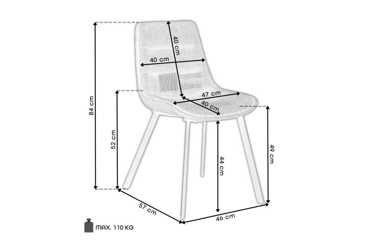 IDA light grey taupe grey/anthracite brown (fabric "Basel 34"/"Preston 96") - MODERN UPHOLSTERED CHAIR FOR LIVING ROOM/DINING ROOM - Image 6