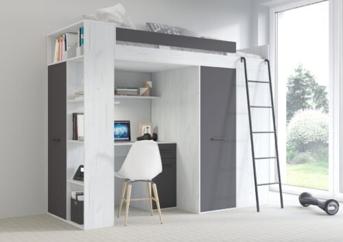 RAVENA P mezzanine without handmade mat, white / graphite