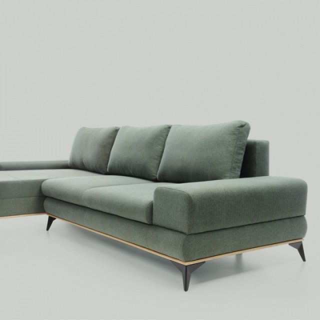 SALE - MANILA corner sofa - Neve fabric/oak stripes - Image 5