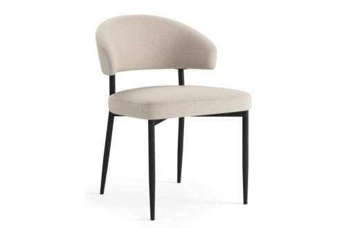 IRIS Beige (Basel 24 fabric) – MODERN UPHOLSTERED CHAIR FOR LIVING ROOM/DINING ROOM, LIVING ROOM