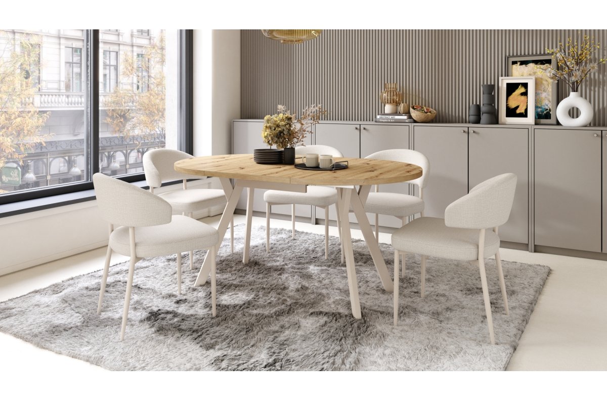 IRIS Beige (Basel 24 fabric) / beige frame - MODERN BOHO STYLE UPHOLSTERED LIVING ROOM / DINING ROOM CHAIR - Image 2
