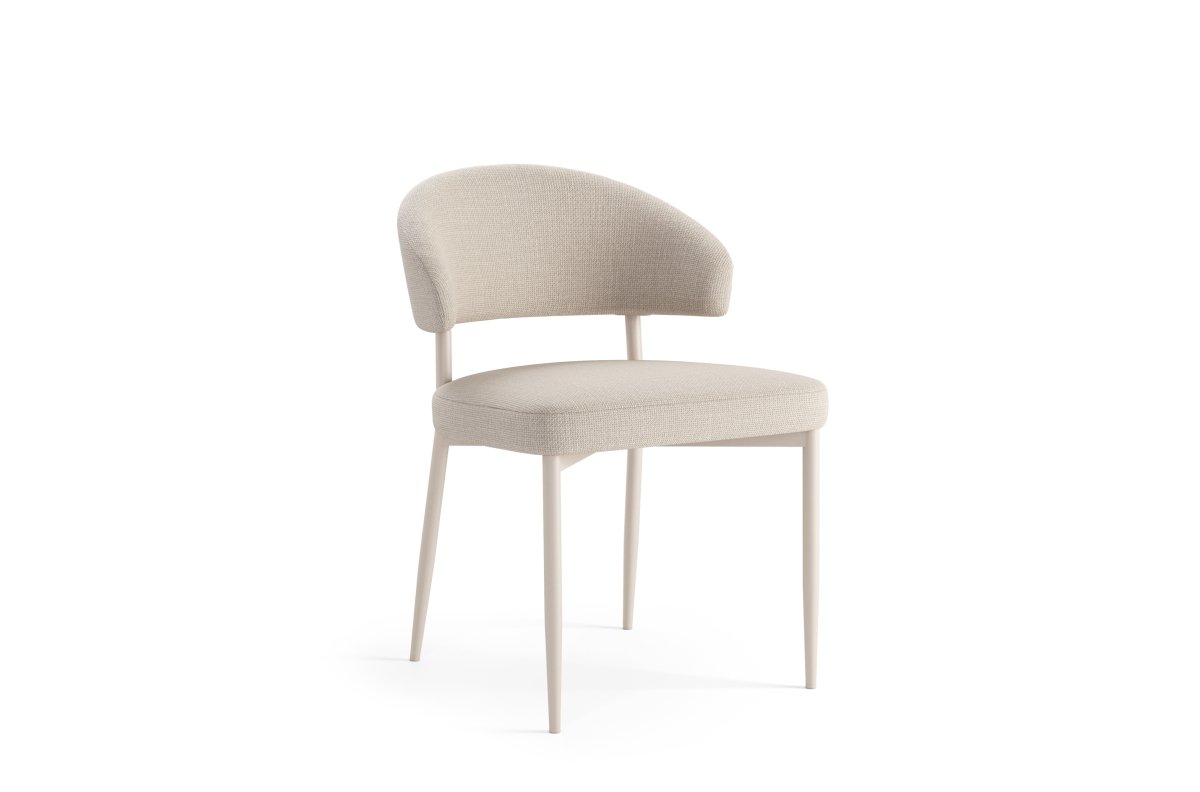 IRIS Beige (Basel 24 fabric) / beige frame - MODERN BOHO STYLE UPHOLSTERED LIVING ROOM / DINING ROOM CHAIR - Image 4