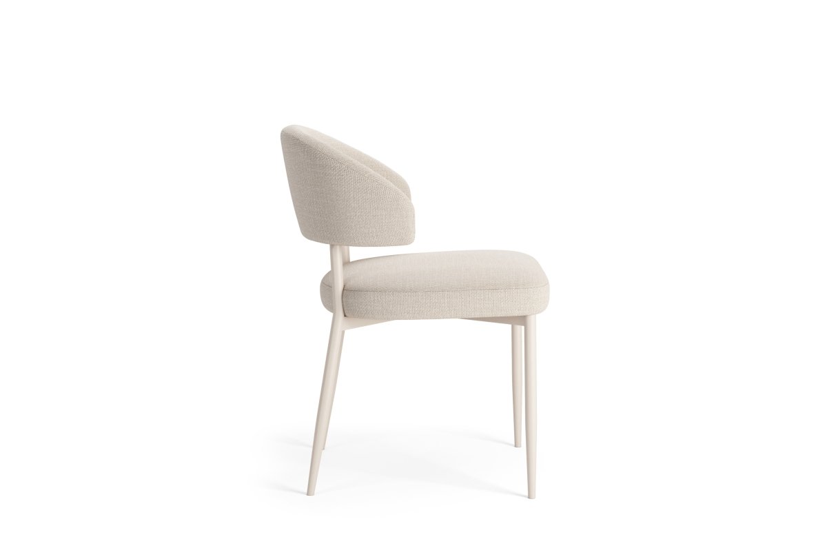 IRIS Beige (Basel 24 fabric) / beige frame - MODERN BOHO STYLE UPHOLSTERED LIVING ROOM / DINING ROOM CHAIR - Image 5