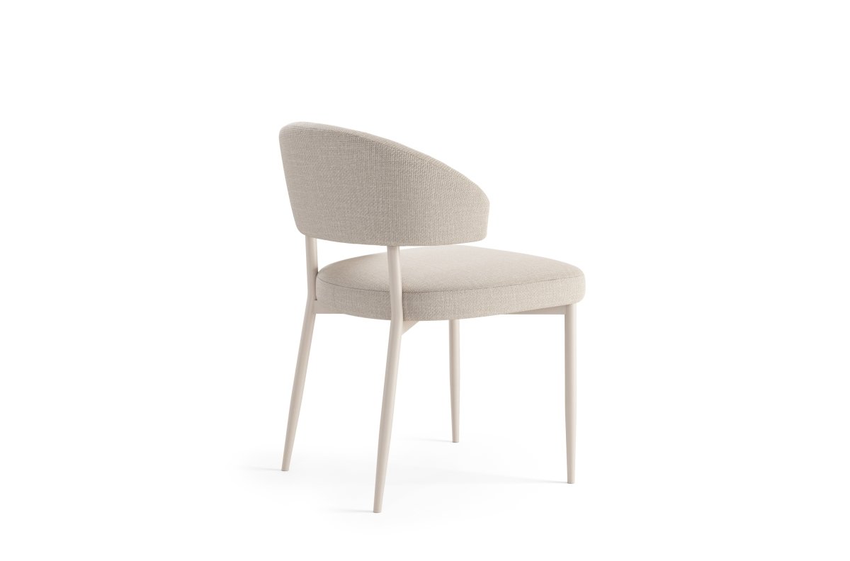 IRIS Beige (Basel 24 fabric) / beige frame - MODERN BOHO STYLE UPHOLSTERED LIVING ROOM / DINING ROOM CHAIR - Image 6