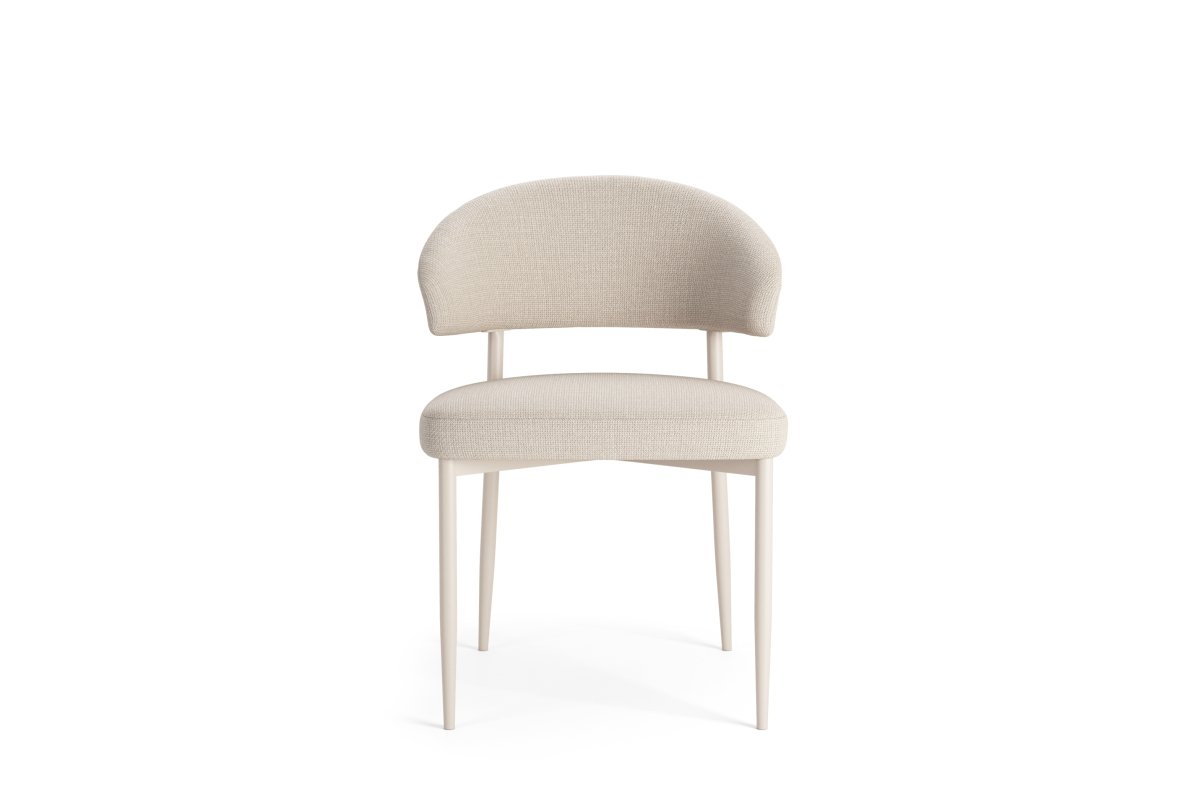 IRIS Beige (Basel 24 fabric) / beige frame - MODERN BOHO STYLE UPHOLSTERED LIVING ROOM / DINING ROOM CHAIR - Image 7