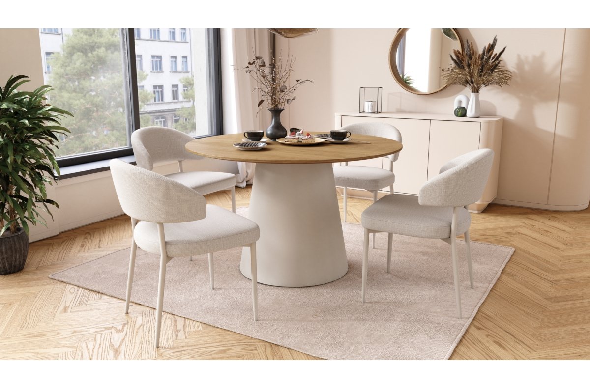 IRIS Beige (Basel 24 fabric) / gray-beige frame (cashmere) - MODERN BOHO STYLE UPHOLSTERED LIVING ROOM / DINING ROOM CHAIR - Image 2