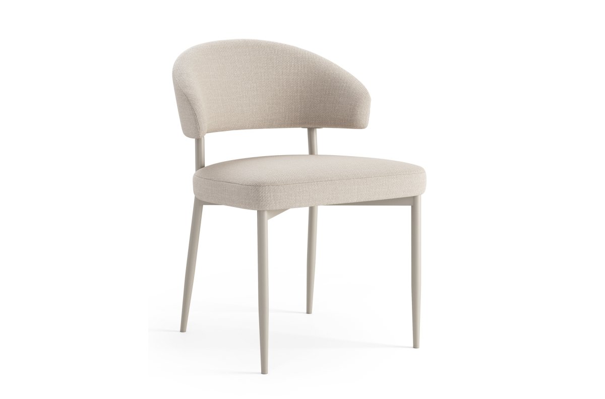 IRIS Beige (Basel 24 fabric) / gray-beige frame (cashmere) - MODERN BOHO STYLE UPHOLSTERED LIVING ROOM / DINING ROOM CHAIR - Image 4