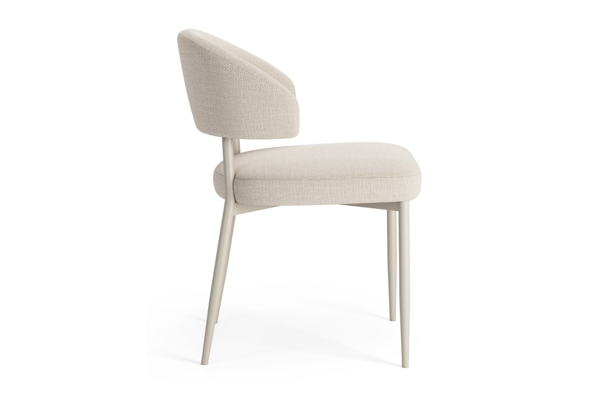 IRIS Beige (Basel 24 fabric) / gray-beige frame (cashmere) - MODERN BOHO STYLE UPHOLSTERED LIVING ROOM / DINING ROOM CHAIR - Image 5