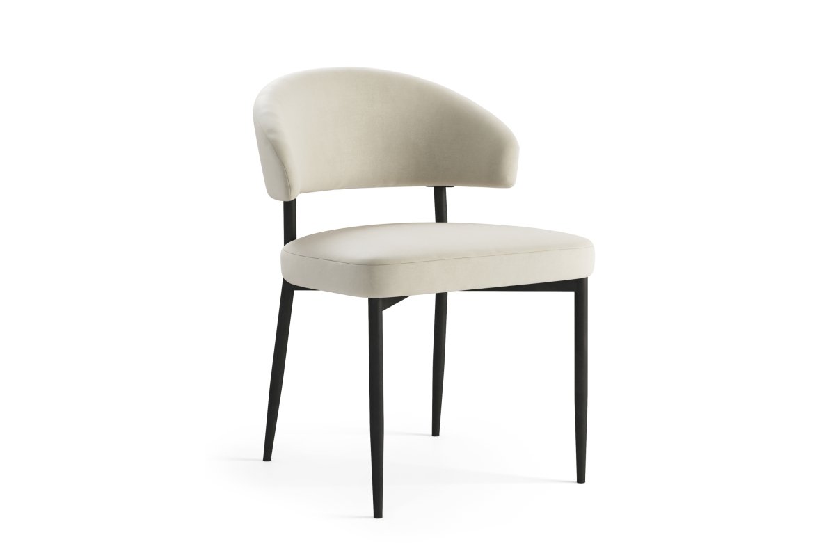IRIS beige (Victoria A80 fabric) - MODERN UPHOLSTERED CHAIR FOR LIVING ROOM / DINING ROOM, PALM SHAPE - Image 4