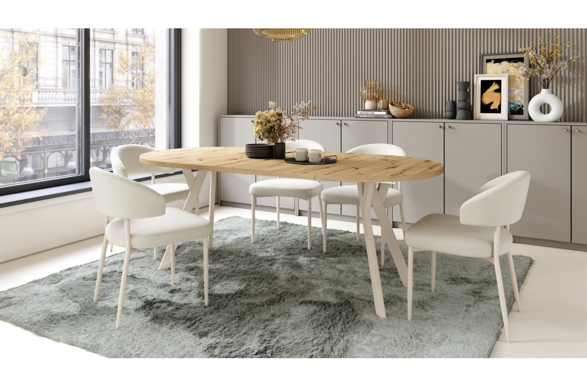 IRIS beige (Victoria A80 fabric) / beige frame - MODERN BOHO STYLE UPHOLSTERED LIVING ROOM / DINING ROOM CHAIR - Image 2