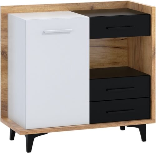 BOX 01 furniture, chest of drawers, gold, white, black, “craft”, living room cabinet