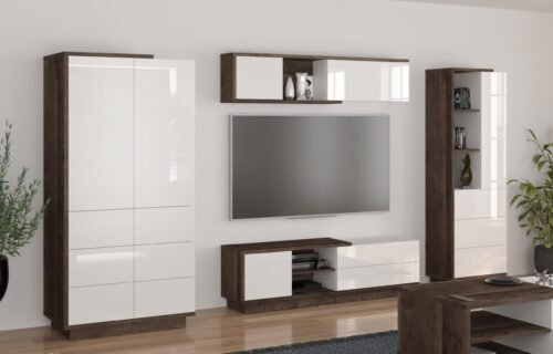 HYBRID furniture #2 wardrobe TV cabinet shelf bookshelf grange oak white glossyHYBRID