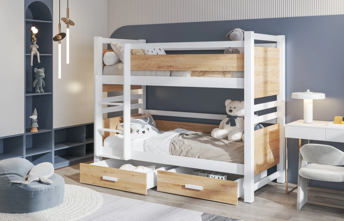 Bunk bed with drawers and JANIS for 2 persons 90x190 cm