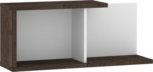 HYBRID 14 piece wall shelf for living room, Grange oak, whiteHYBRID