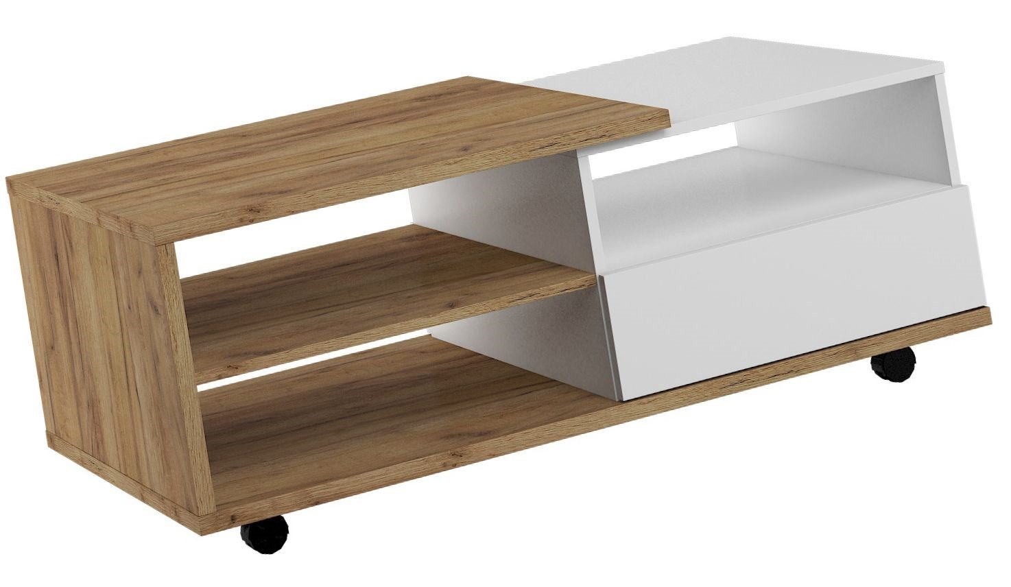 HYBRID 12-piece coffee table with drawers, oak color, gold color, white, glossyHYBRID - Image 4