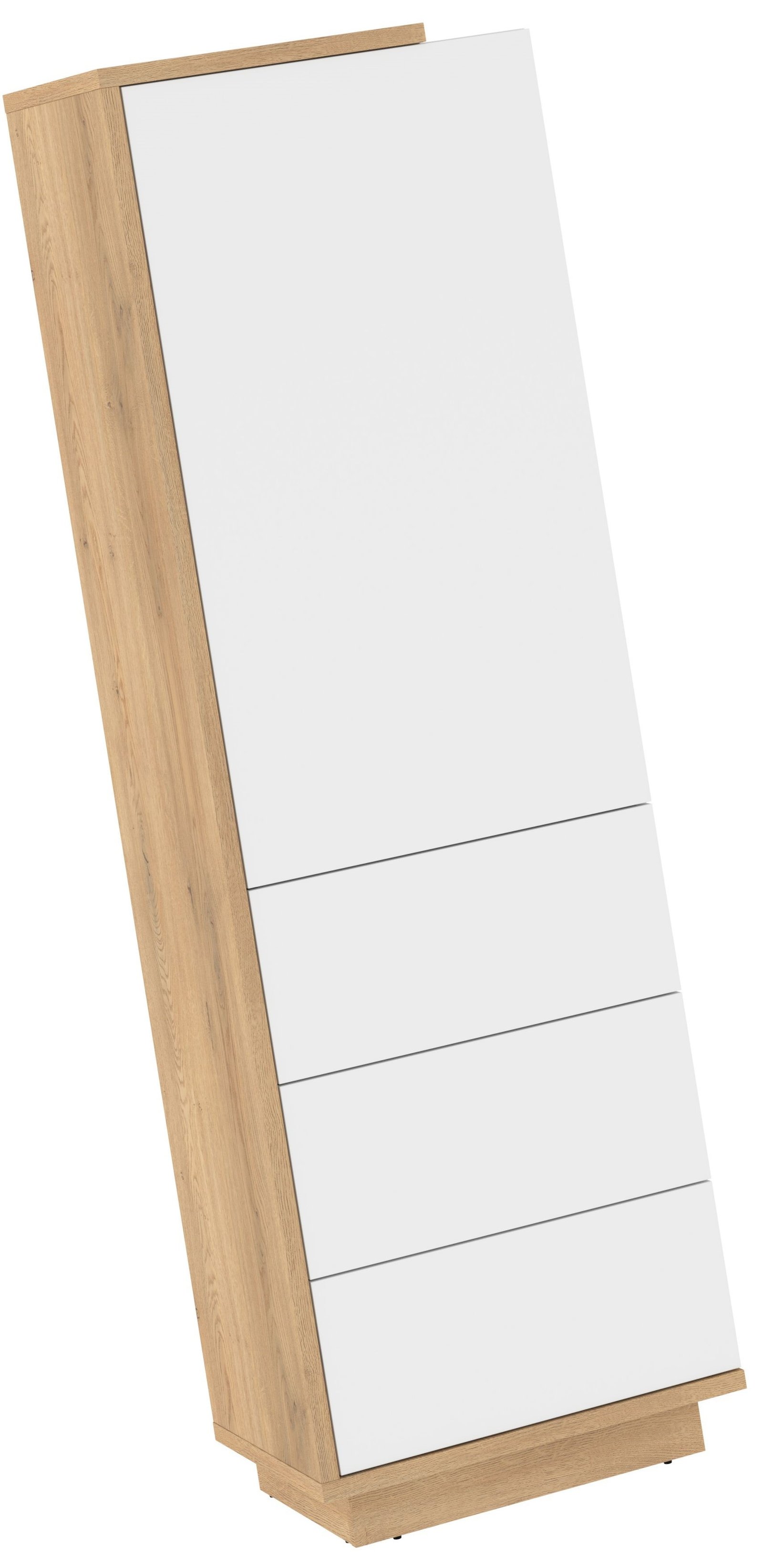 HYBRID 01 furniture, closed shelf, cremona oak / glossy whiteHYBRID - Image 4