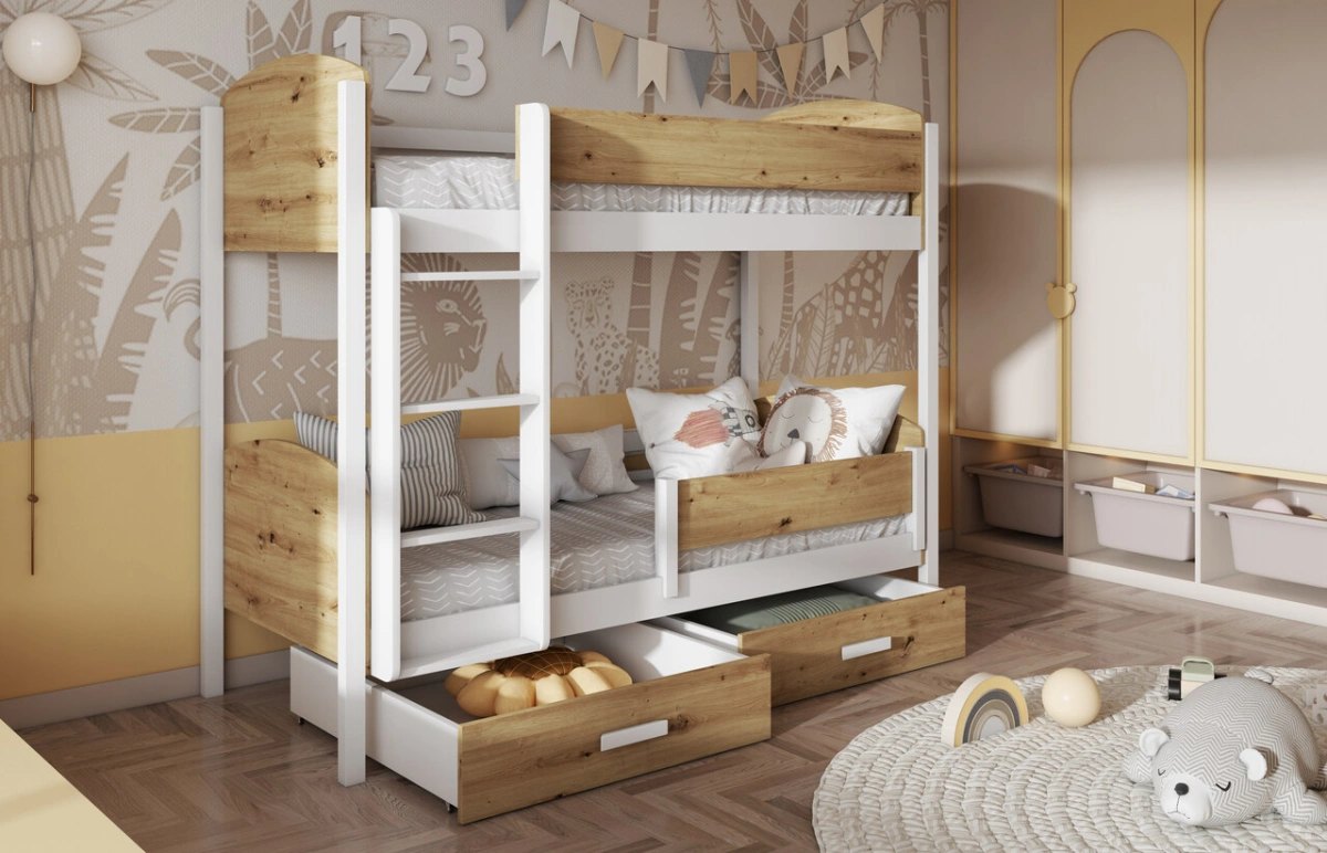 JORDAN bunk bed with drawers 90x200 cm