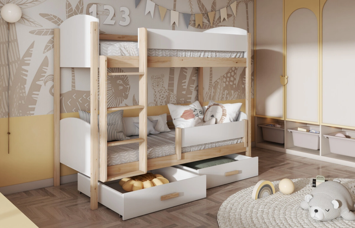 JORDAN bunk bed with drawers 90x200 cm - Image 3