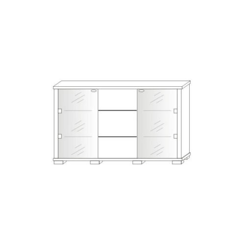 Double high chest of drawers + 2-door bar KACPER 140 cm