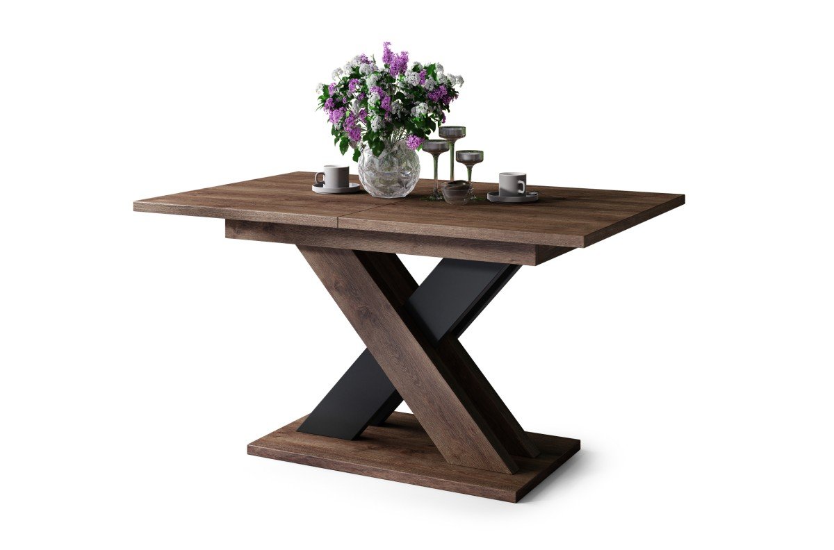 KARO Brown oak/Matte black - MODERN TABLE, UP TO 180 CM LENGTH! - Image 2