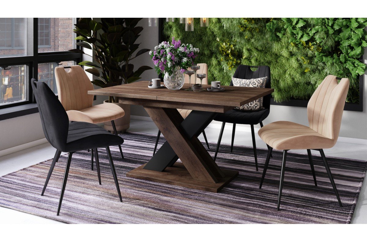 KARO Brown oak/Matte black - MODERN TABLE, UP TO 180 CM LENGTH! - Image 3