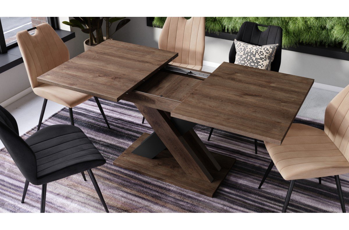 KARO Brown oak/Matte black - MODERN TABLE, UP TO 180 CM LENGTH! - Image 4