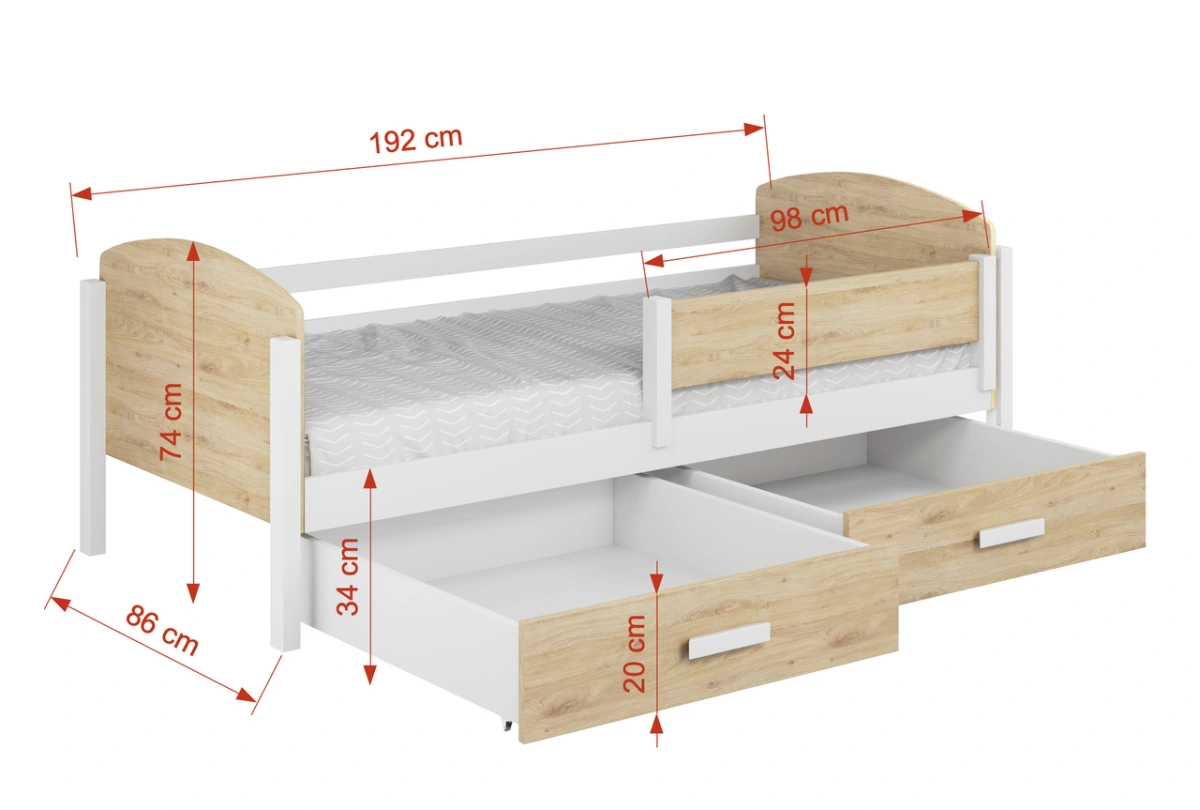 Children's bed with drawers KELLY 90x200 cm - Image 3